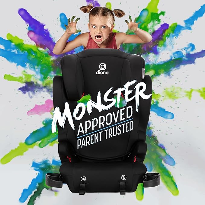 Diono Cambria 2XT XL, Dual Latch Connectors, 2-in-1 Belt Positioning Booster Seat, High-Back to Backless Booster with Space and Room to Grow, 8 Years 1 Booster Seat, Black Storm