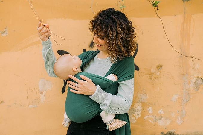 Boba Baby Wrap Carrier – Original Baby Sling Carrier for Newborns (7–35 lbs), Soft, Secure, Hands-Free & Ergonomic, Ideal for Comfortable Bonding, New Parents (Serenity Rainforest)