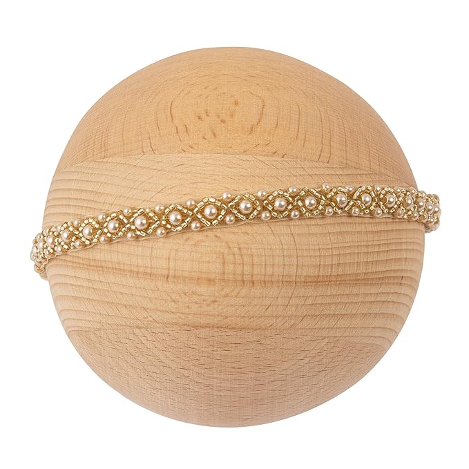 Zeroest Newborn Photography Props Baby Girl Photoshoots Pearl Headbands Infant Girl Photo Posing Beaded Headband Prop (Light Gold, One Size)