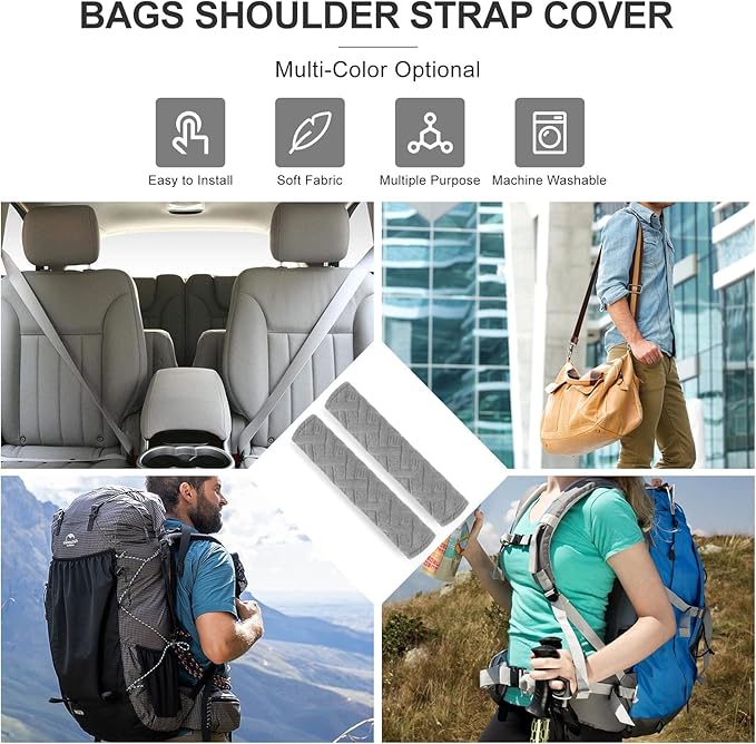 surpassme Car Seat Belt Pads Covers, 2PCS Seat Belt Shoulder Strap Covers Protector to Release Stress to Your Neck and Shoulder for a Safety Driving(Grey)