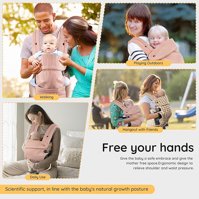 Baby Carrier Newborn to Toddler- Ergonomic,Cozy and Lightweight Infant Carrier for 7-40lbs,3 Carry Positions Newborn Carrier