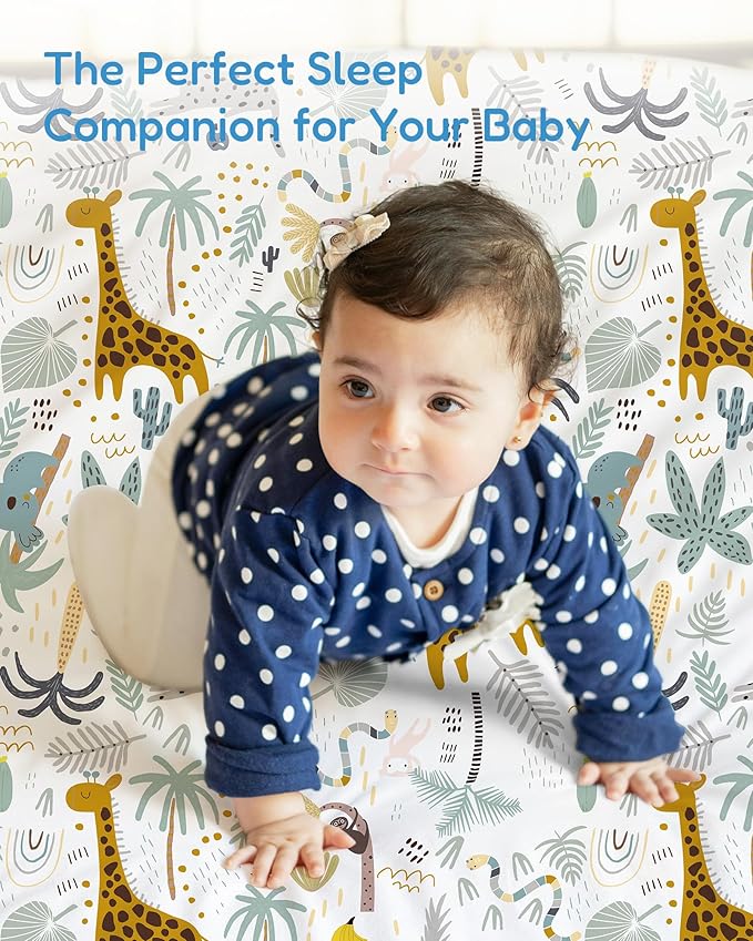 Crib Sheets 2 Pack, Fitted Crib Sheet for Standard Crib Mattress 28x52x9, Ultra Soft Jersey Knit, Breathable Stretchy Deep Pocket, Snug Fit Stays Put, Baby Crib Mattress Sheet