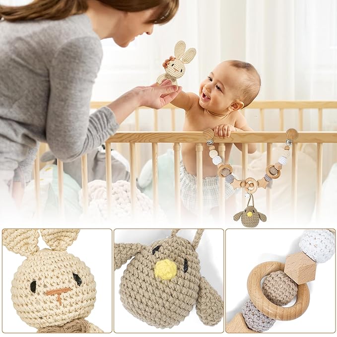 Best Baby Gift Set for Newborn Boys&Girls-Gender Neutral Baby Shower Gifts with Baby Pacifiers,Handprint&Footprint Keepsake Frame,Knitted Blanket,Rattle,Socks&Pacifier Clip–Deluxe Gift Box
