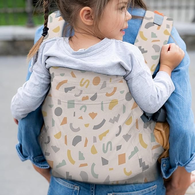 Beco Toddler Carrier (20-60 lbs) with Extra Wide Seat, 100% Cotton - Front-Carry & Backpack Style - Lightweight & Ergonomic Sling Carrier for Children from 18months - Geometric