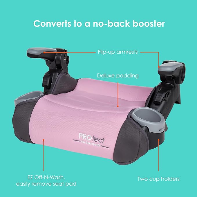 Baby Trend Protect 2-in-1 Folding Booster Seat, Dash Rose