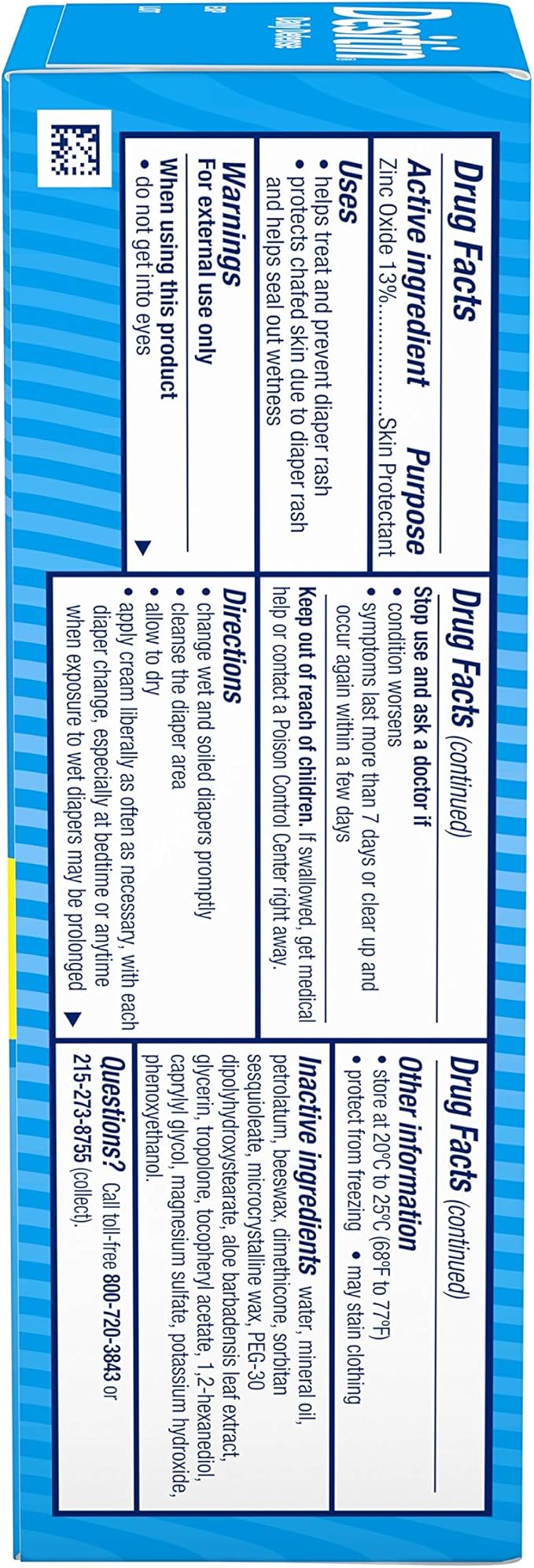 Desitin Daily Defense Baby Diaper Rash Cream with 13% Zinc Oxide Barrier Cream to Treat, Relieve & Prevent diaper rash, Hypoallergenic, Dye-, Phthalate- & Paraben-Free, Travel Size, 2 oz