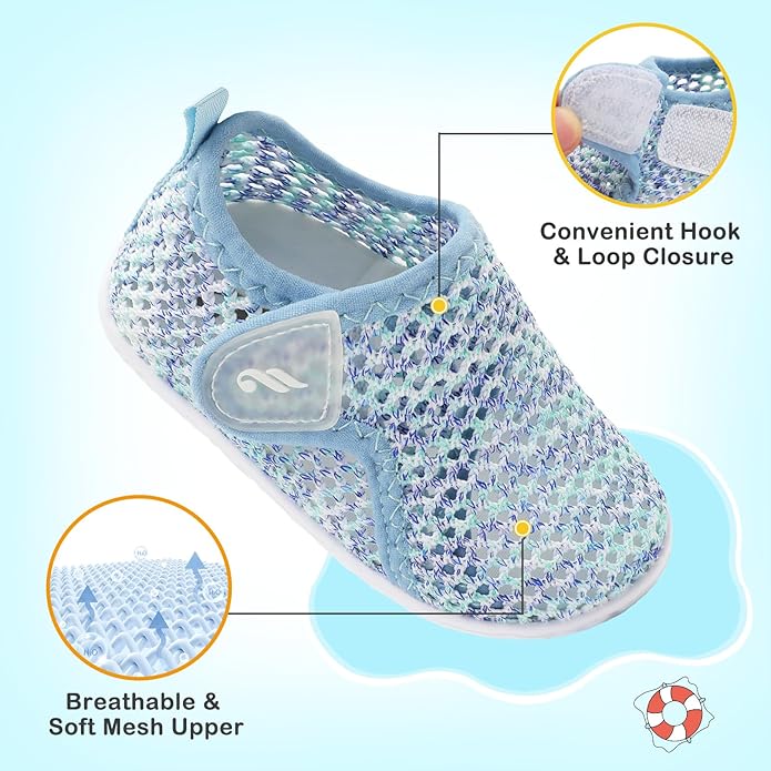 JIASUQI Baby Boys Girls Barefoot Swim Pool Water Shoes Beach Walking Sandals Athletic Sneakers