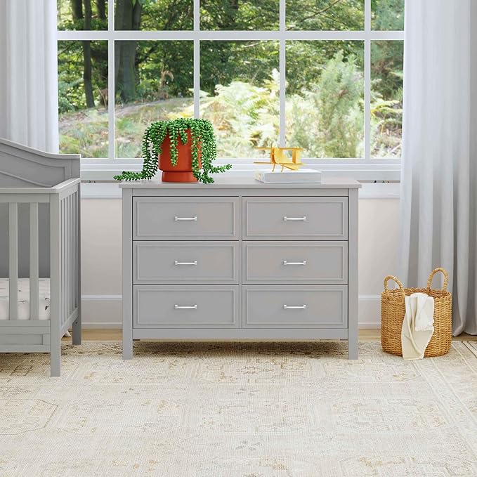 Davinci Charlie 6-Drawer Double Dresser in Grey