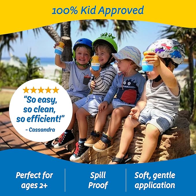 Blue Bag Bundle Set For Solar Buddies Refillable Roll On Sunscreen Suncream Applicator Bag Bundle With Applicator Carabina Clip For Families, Kids, Adults, Travel Set