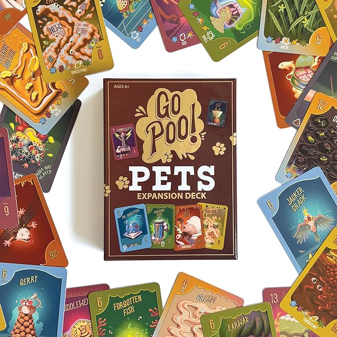 Go Poo! Pets Expansion Deck – 37-Card Add-On for Go Poo! | Funny Family-Friendly Party Game for Kids, Teens & Immature Adults | 2–6 Players | Ages 6+ | 20-Minute Gameplay | Requires Base Game
