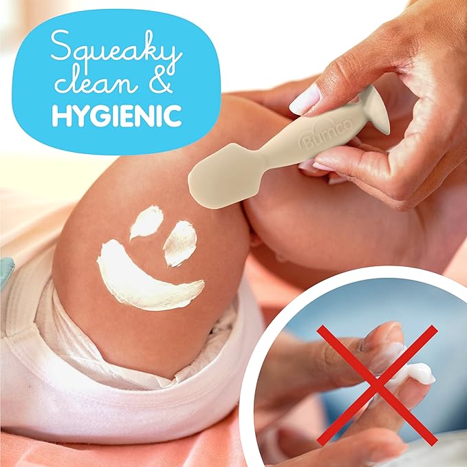 Bumco Diaper Cream Spatula (Mini) - BPA-free Butt Paste Diaper Cream Applicator, Soft & Flexible Diaper Rash Cream Applicator, Butt Spatula Baby, Mom-Invented Diaper Bag Essentials (Beige)