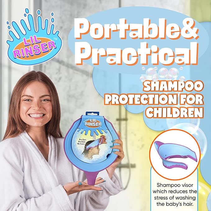 Shampoo Visor by Splash Guard, Comfort Seal Baby Bath Shampoo Shower Cap, Gentle Rinse and Shield Bath Hat for Toddlers and Babies, Protects Eyes, Ears, and Face