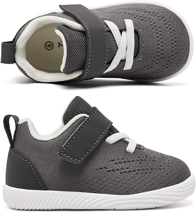 MORENDL Toddler Sneakers Baby Boys & Girls Barefoot Shoes Lightweight Breathable Walking Running Tennis Athletic Sport Shoes