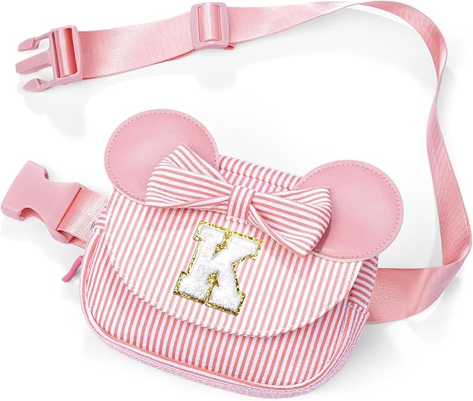 Birthday Gifts for 4 5 6 7 8 9 10 11 12 13 Year Old Girls - Personalized for Teens Kids Daughter Sister Her | Birthday Gifts for Kids | Initial Belt Bag | Bean Pink K