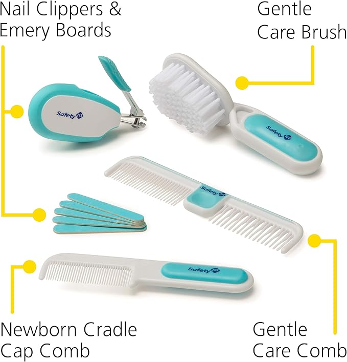 Safety 1st Deluxe Baby Healthcare and Grooming Kit, Arctic Blue, Newborn Baby Essentials, One Size, 25 Pieces