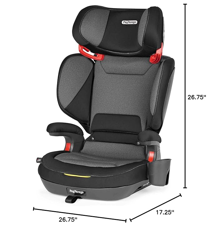 Peg Perego Viaggio Shuttle Plus 120 - Booster Car Seat - for Children from 40 to 120 lbs - Made in Italy - Crystal Black (Black)