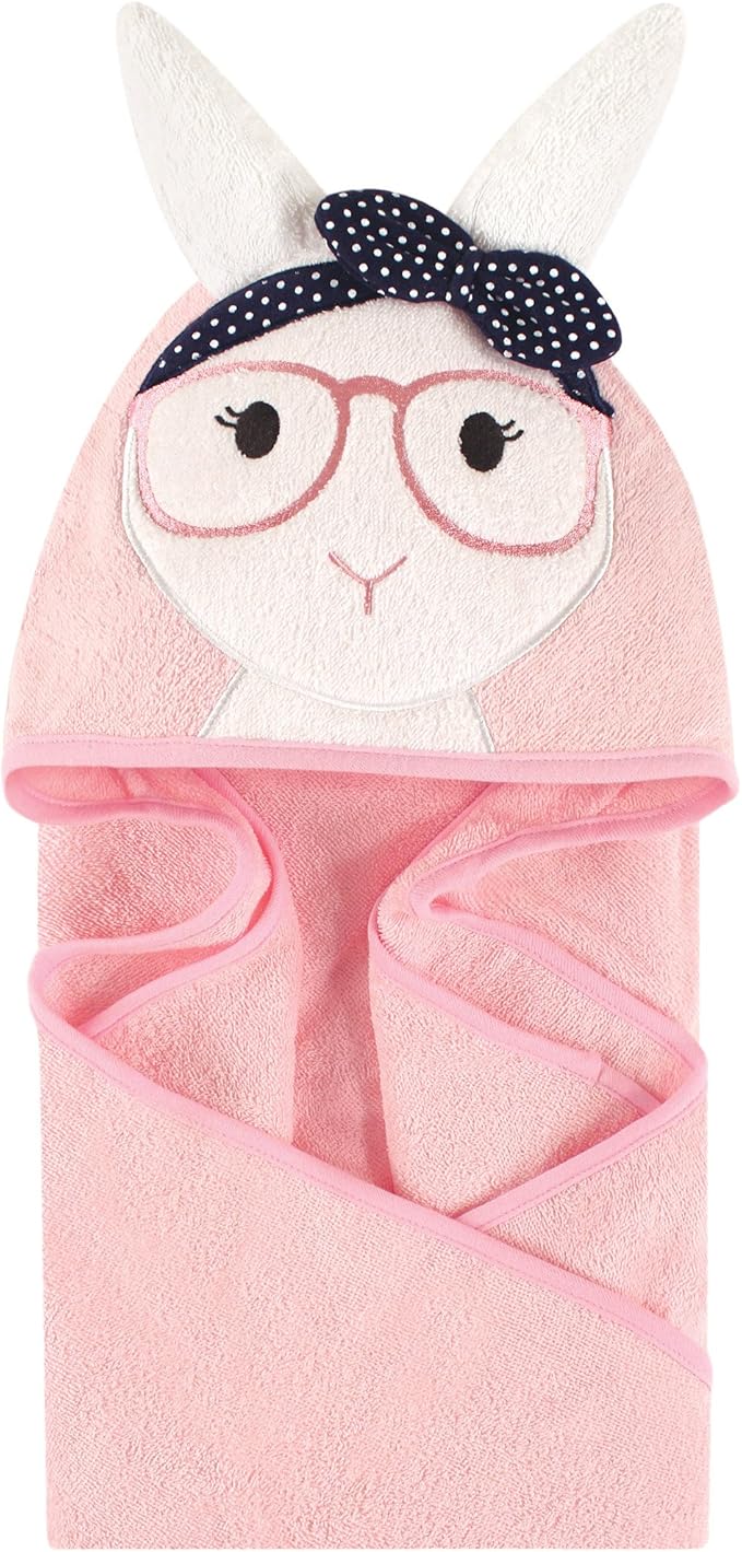 Little Treasure Unisex Baby Cotton Animal Face Hooded Towel, Hip Bunny, One Size