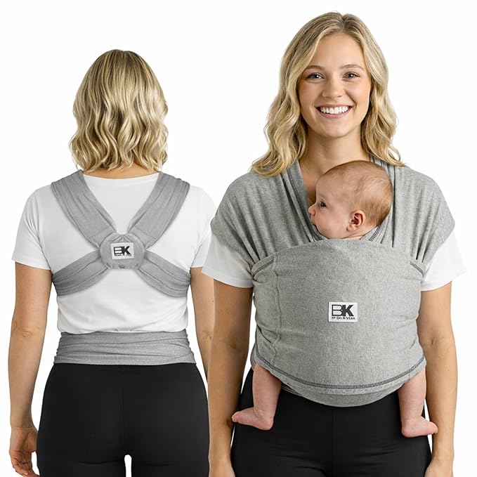 Original Baby K'tan Baby Carrier: #1 Easy Pre-Wrapped, Soft, Slip-On, No Rings, No Buckles | 5 in 1 Baby Sling for Hands-Free Comfort | Heather Grey | Large