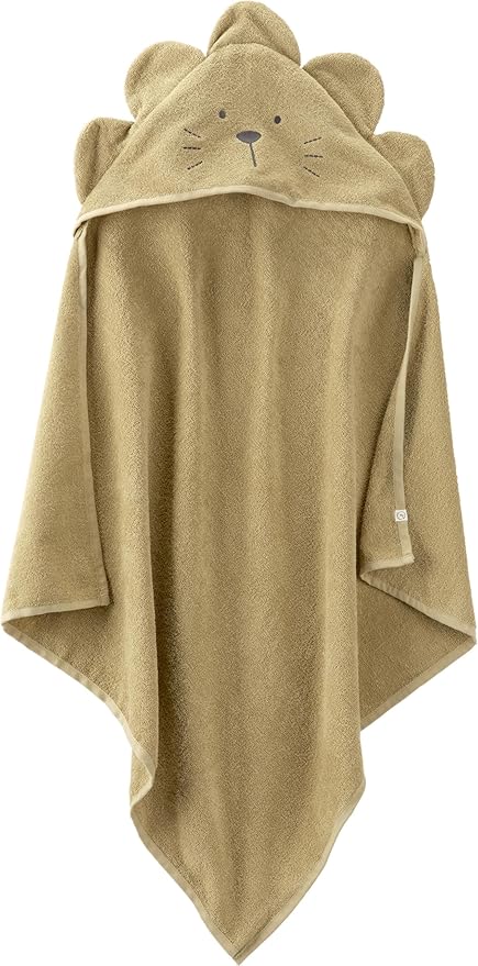 Baby Organic Cotton Bath Towel, Camp Khaki, OSZ
