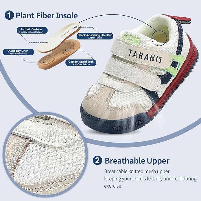 TARANIS Toddler Walking Shoes Wide Running Kids Sneakers Tennis Athletic Sport Shoes