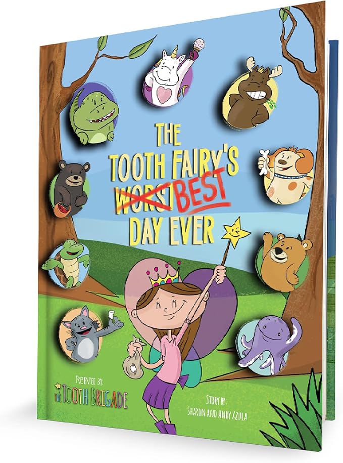 Rebel Dinosaur Tooth Fairy Pillow and Book Bundle | 8" Plush with Pocket for Lost Teeth & Hardcover Storybook w/Tracker, Q&A for Boys Girls Children of All Ages