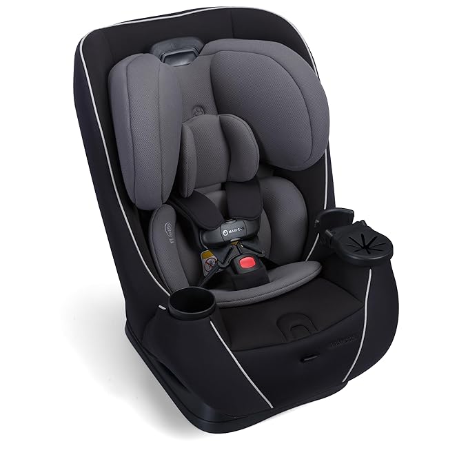 Maxi-COSI Pria Max+ All-in-One Baby Convertible Car Seat, Rear Facing, Forward Facing Infant Toddler Booster, Easy Latch Install, Magnetic Buckle, Adjustable Harness, Cup Holders, Sea Shadow