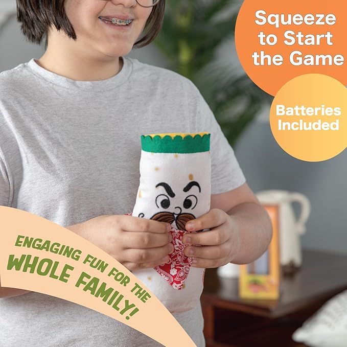 Squirrel Products Bandito Burrito The Musical Passing Game for Kids 4+, Toss The Singing Plush in a Hot Potato-Style That Ends with a Toot