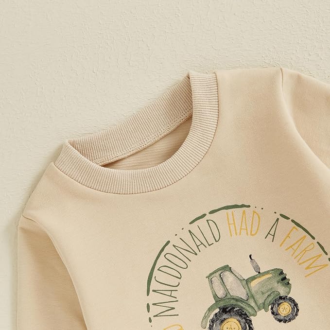 Baby Boy Fall Clothes Set Long Sleeve Letter Print Sweatshirt Pants Toddler Infant Outfits 6 12 18 24 Months 2T