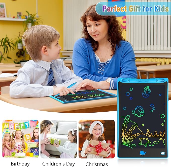 Hockvill LCD Writing Tablet for Children 8.8 Inch, Toys for Girls Boys Drawing Pad for 3 4 5 6 7 Year Old Kids Toys, Children’s Day Valentines Gift for Kids, Toddler Doodle Board Travel Essentials