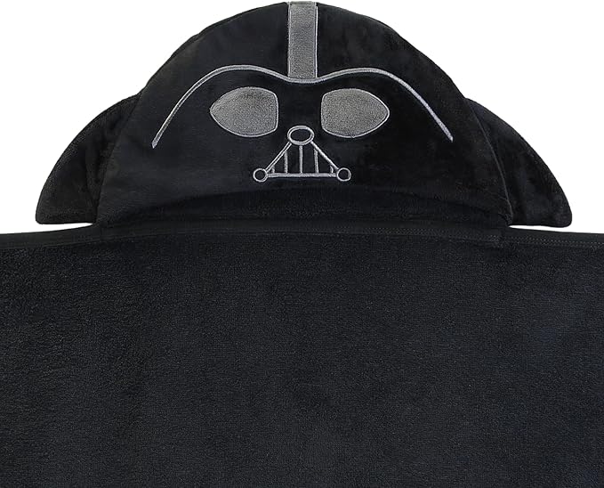 Lambs & Ivy Star Wars Darth Vader Black Luxury Cotton Hooded Baby Bath Towel