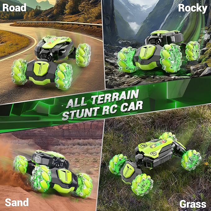 Gesture Sensing Remote Control Stunt Car - Boys Toys Age 6-8-12, 4WD Hand Controlled RC Twist Car with Light & Music, Cool Birthday Presents and Ideas Gifts for Kids Age 3 4 5 6 7 9 10 11 12 Years Old