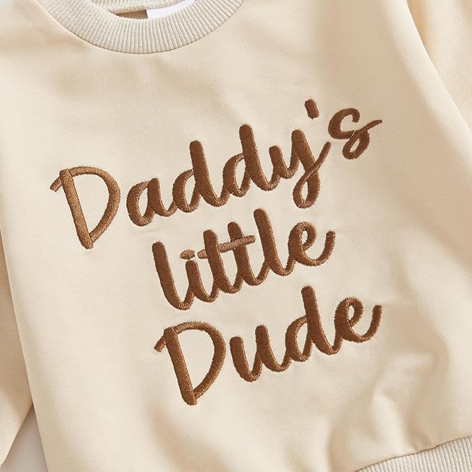 Infant Baby Boy Fall Clothes Set Funny Letter Sweatshirt Pant Outfit Toddler Winter Clothes 6 12 18 Months 2T 3T