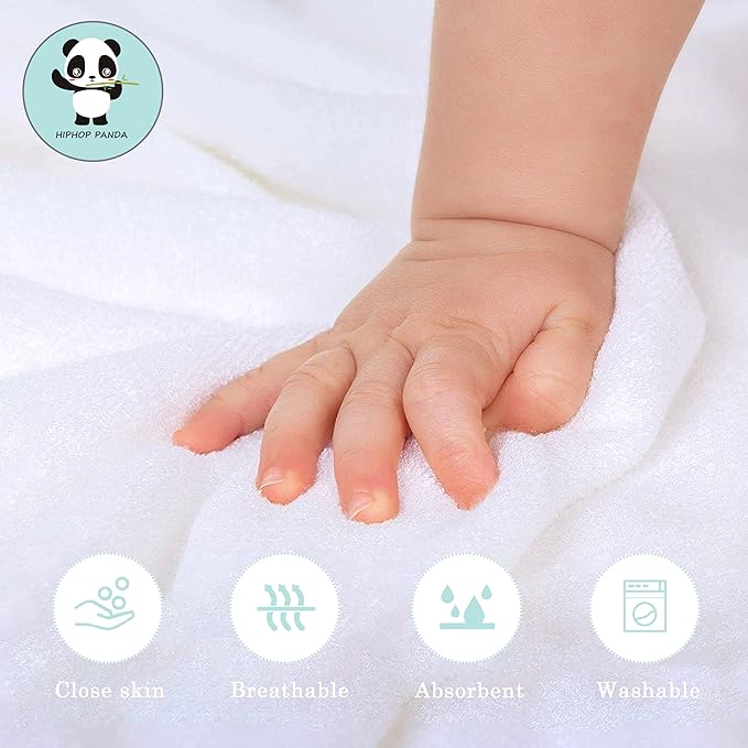 HIPHOP PANDA Hooded Towel - Rayon Made from Bamboo, Bath Towel with Bear Ears for Newborn, Babie, Toddler, Infant - Absorbent Large Baby Towel - Bear, 21.5 x 22.5 Inch