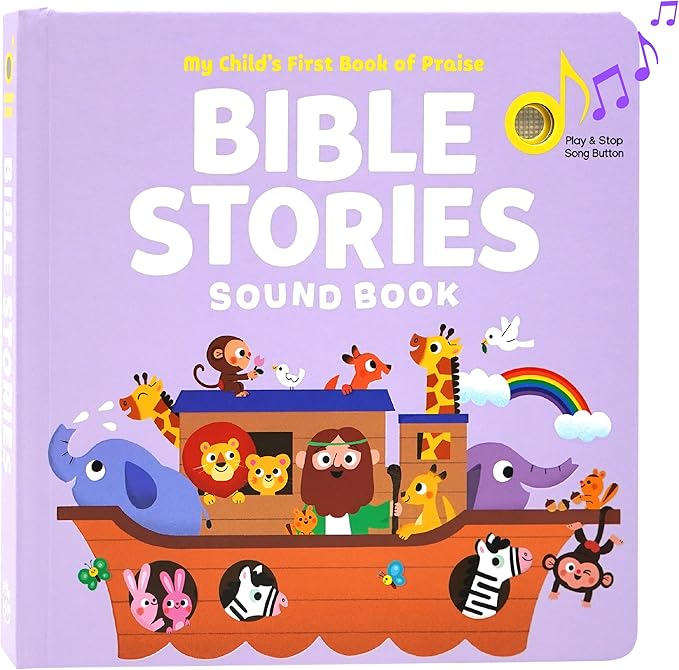 Bible Stories Christian Sound Books for Kids - 6 Bible Songs - Baptism, Christening, Dedication Gifts for Boys and Girls - Religious Toys, Music Books for Toddlers 1-3