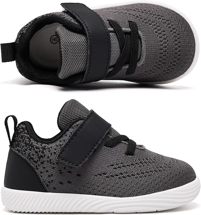 MORENDL Toddler Sneakers Baby Boys & Girls Barefoot Shoes Lightweight Breathable Walking Running Tennis Athletic Sport Shoes