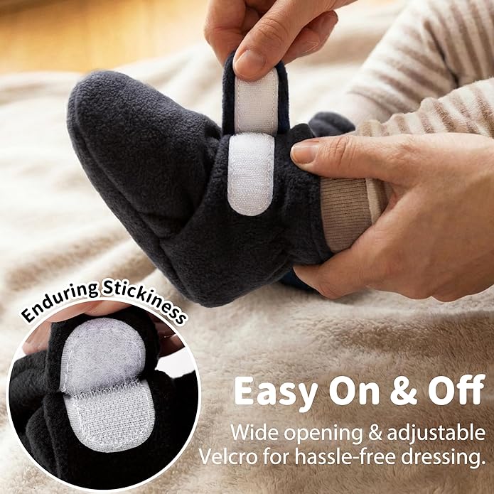 Baby Fleece Booties Newborn Unisex Booties Non-Slip Newborn Infant First Walkers Warm Shoes House Slippers for Baby Boys & Baby Girls Toddlers
