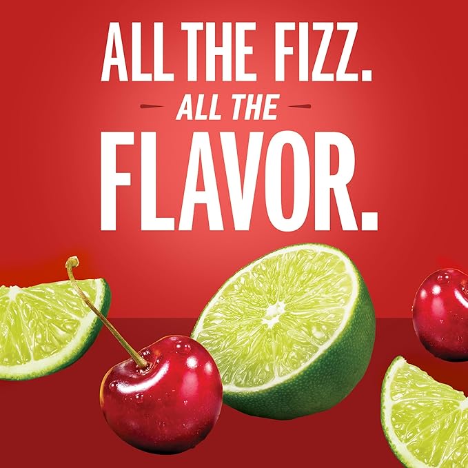 Izze Cherry Lime Straight Beverages, 8.4 FL Oz, (Pack of 48)
