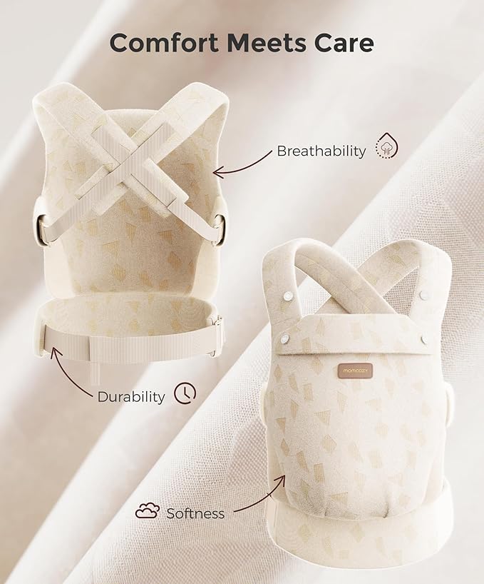Momcozy Baby Carrier, Ergonomic, Cozy and Lightweight Carrier, Effortless to Put On, Ideal for Hands-Free Parenting, Enhanced Lumbar Support, Geometry