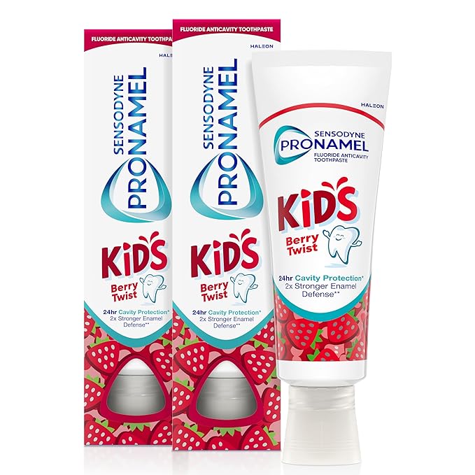 Sensodyne Pronamel Kids Toothpaste, Fluoride Anticavity Toothpaste, Cavity and Enamel Protection, for Ages 2+, Berry Twist Flavored, 4 oz (2 Pack)