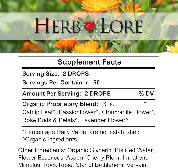 Herb Lore Teething Tincture – Soothing Herbal Drops with Passionflower, Catnip & Chamomile for Babies & Toddlers (1 fl oz)