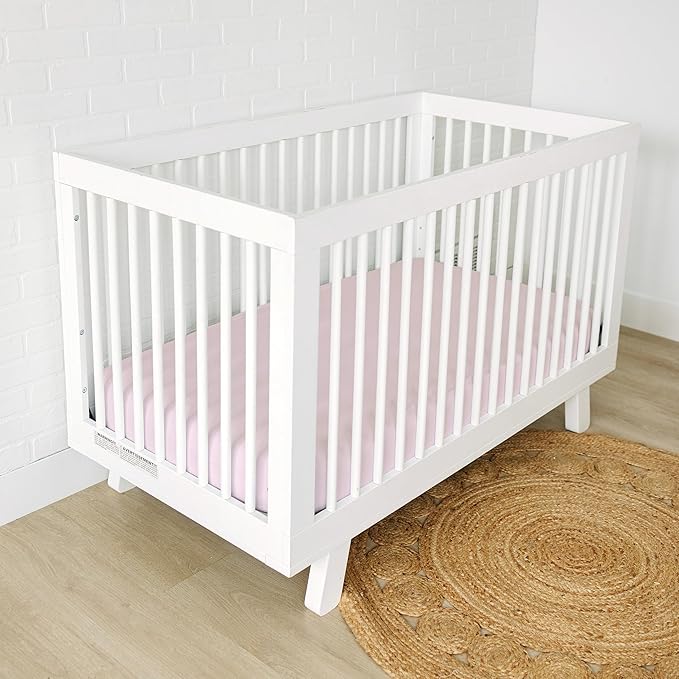 Sorrel + Fern Crib Sheets Neutral - Fitted Baby Crib Sheets Bed for Girl Boy - 2 Pack Standard & Toddler Mattress (Unicorn Blossom) - Buttery Soft Organic Cotton Blend