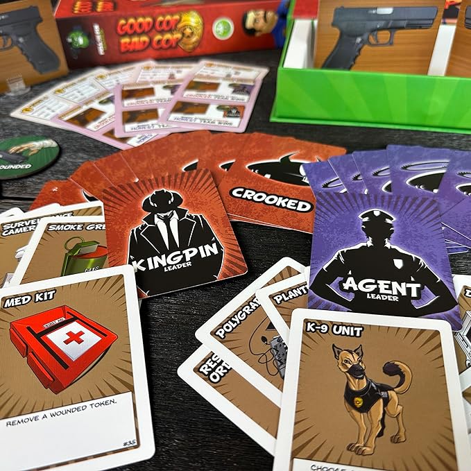 Pull the Pin Games Good Cop Bad Cop - Board Games & Card Games for Epic Fun - Hidden Identity Party Card Game - Fast-Paced Social Deduction - Easy to Learn - 4-8 Players - Award-Winning Family Game