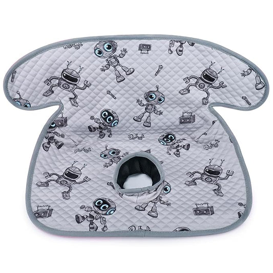 Babenest Car Seat Potty Protector Cover -Waterproof Carseat Training Liner for Baby &Toddler, Dry Piddle Pee Pad with Fun Designs for Strollers & Infant Car Seats (1pc Robot-Grey)