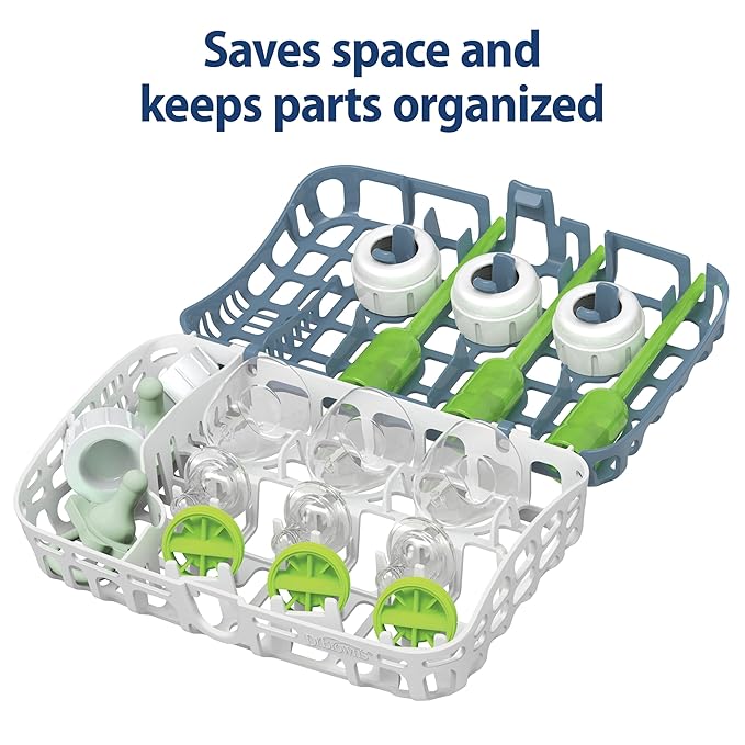 Dr. Brown's Dishwasher Basket for Small Baby Bottle Parts, Pacifiers, and Accessories, Clean, Store and Organize Newborn Essentials, BPA Free