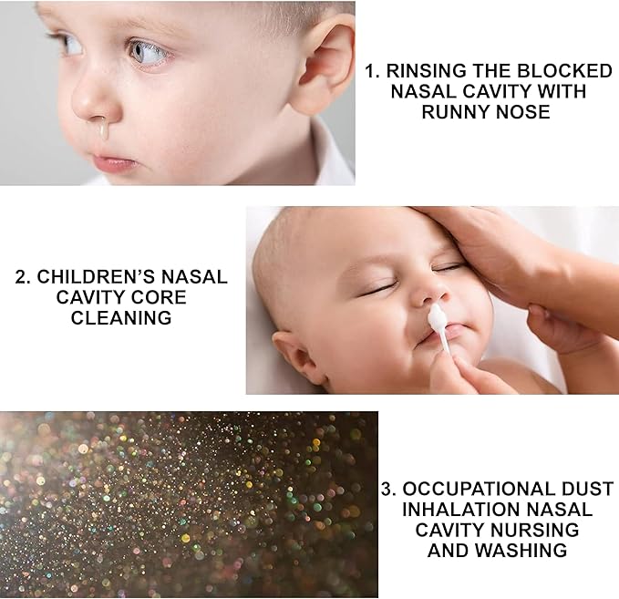 Baby Nasal Aspirator, 1 Pack, 4 Pieces - Safe and Reusable Silicone Nasal Aspirator for Newborn - Infant Mucus Removal with 10ml Nose Cleaner Syringe - Nasal Spray/Nasal Hygiene