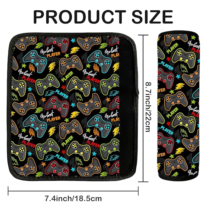 Seat Belt Cover for Kids, Seat Belt Pad for Boys Girls, Car Seat Straps Shoulder Pads for Kids, Kid's Seat Belt Cushion, Shoulder Strap Pad, 1 Piece （Game）
