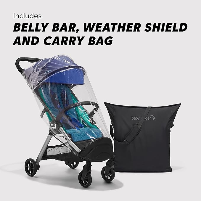 Baby Jogger City Tour 2 Ultra-Compact Carry-On Approved Travel Stroller in Coastal with Belly-Bar Lightweight Easy Fold Ideal for Traveling and Everyday Adventures