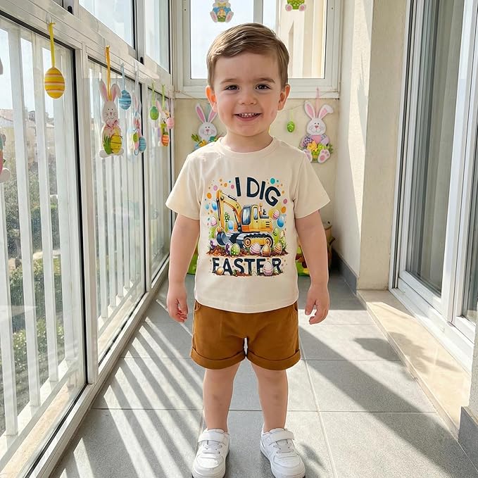 WZTYYDS Toddler Baby Boy Summer Clothes 2T 3T 4T 5T Boys Outfit Letter Truck Short Sleeve T-Shirt Tops + Shorts Set