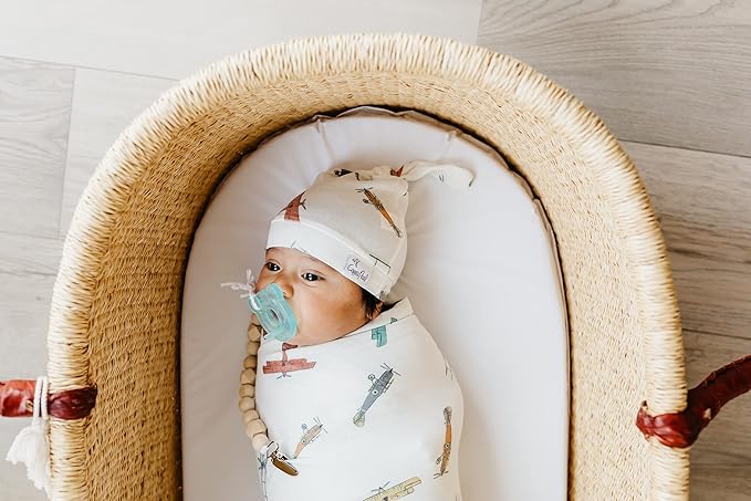 Copper Pearl Baby Beanie Hat Top Knot Stretchy Soft Ace