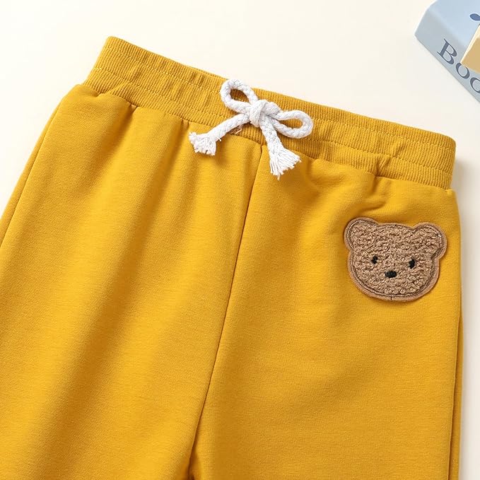 Fall Outfit for Toddler Boy Girl Long Sleeve Bear Sweatshirt Pant Sets Winter Pullover Clothes